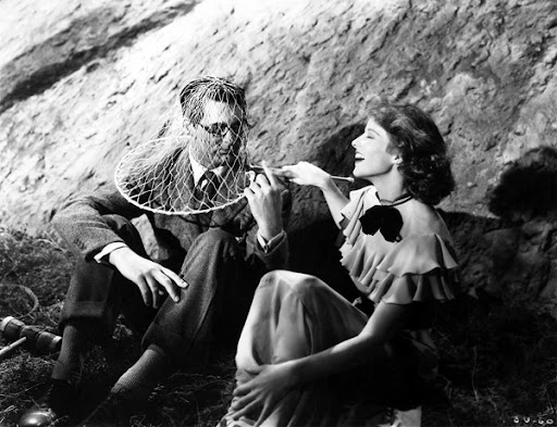 Cary Grant and Katherine Hepburn in <em>Bringing Up Baby</em>
